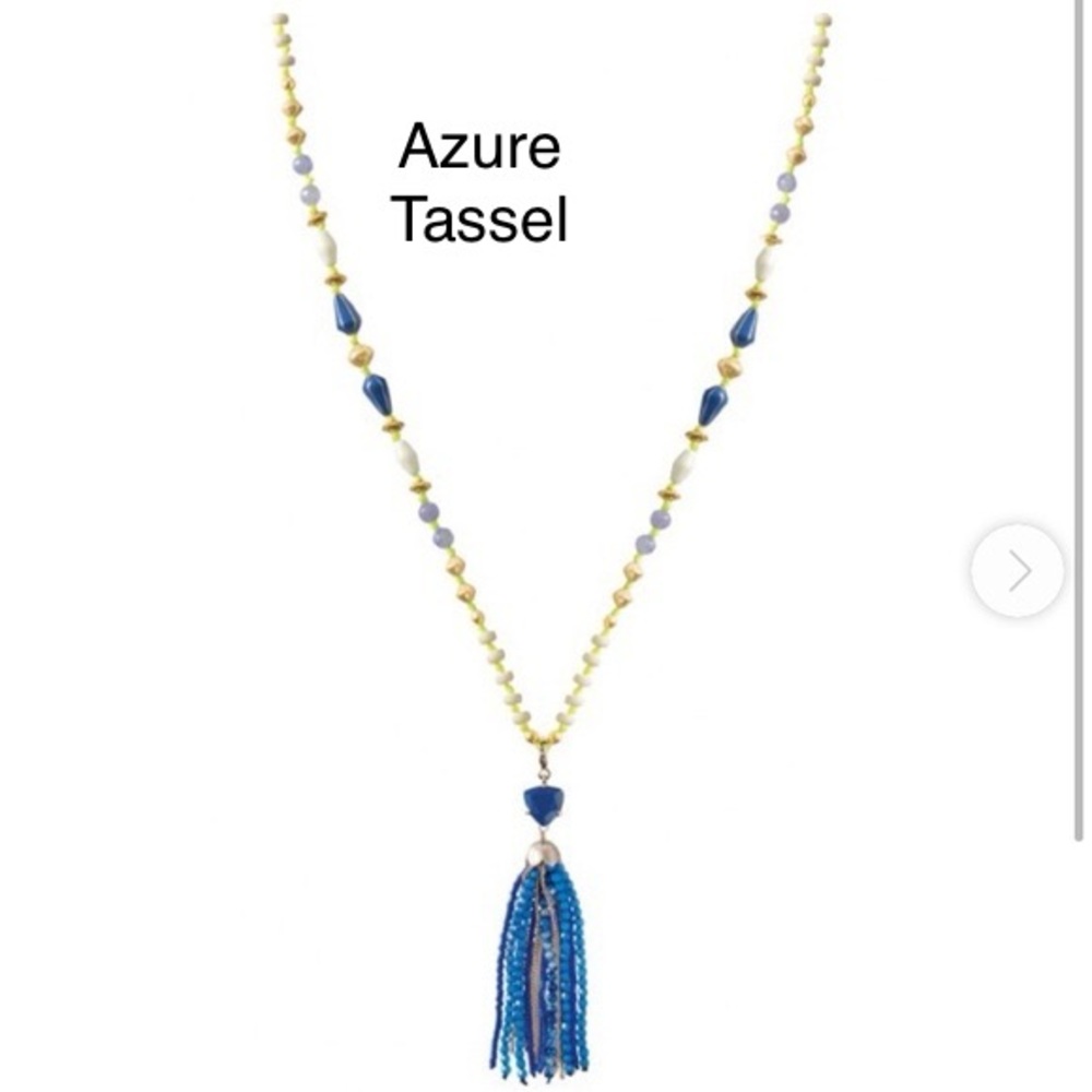Azure tassel necklace
